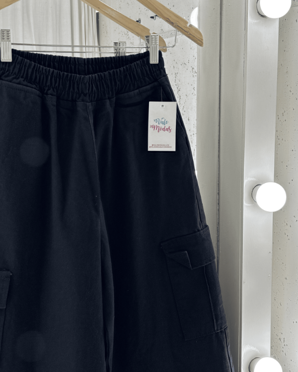 Producto - Jean Cargo Elástico Cintura Negro