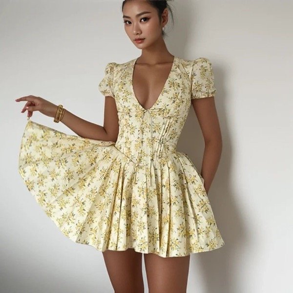 Vestido Flores Amarillas