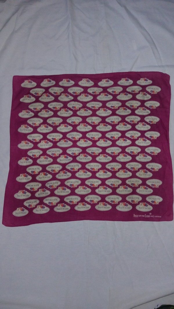 Producto - 70s rare Fruit of the Loom AOP logo merch granate Paisley Bandana Handkerchief. - 0
