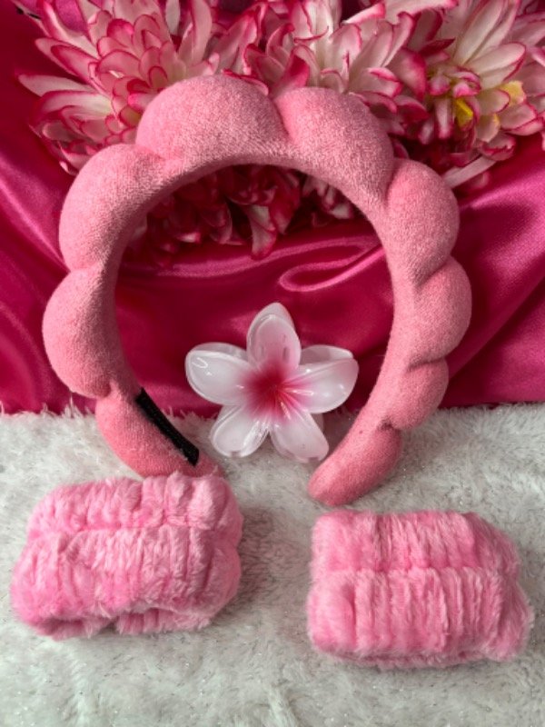 Producto - Set de skincare vincha broche muñequeras-Diferentes colores - 4