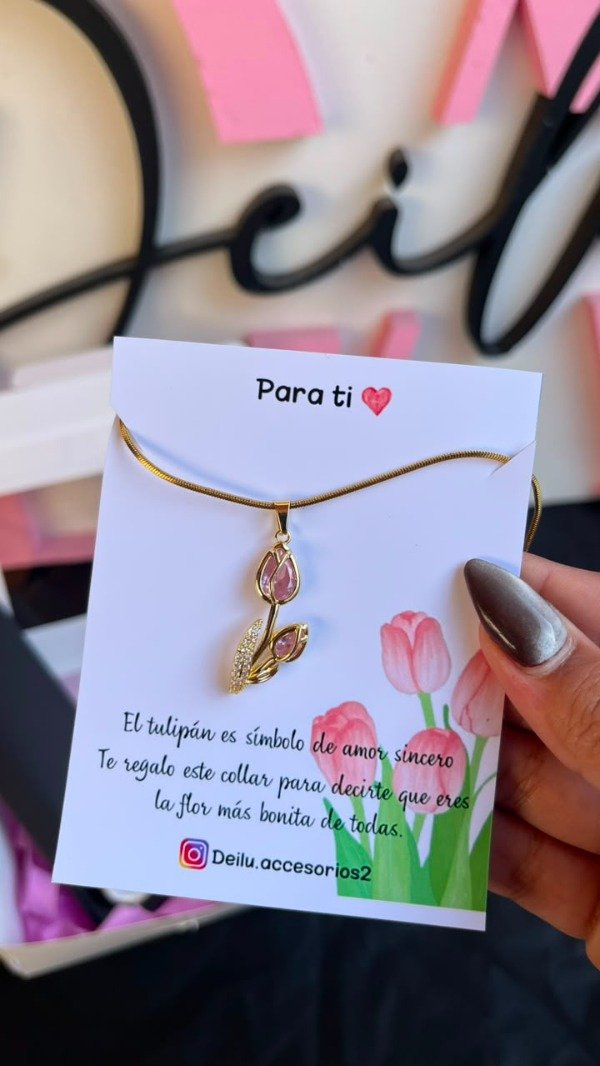 Producto - Collar Tulipan rosa