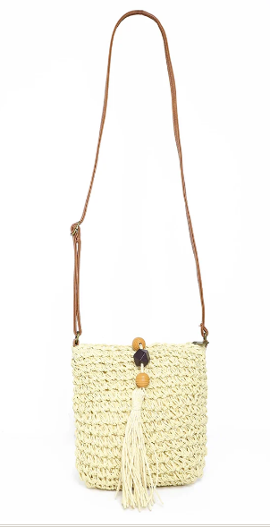 Producto - Morral de rafia blanco
