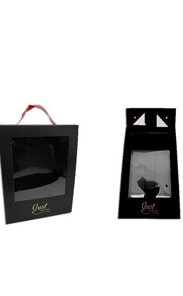 Producto - Caja Regalo Rigida con Exhibidor y Manija de cuerina - Negro