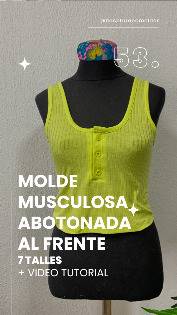 Producto - MUSCULOSA CON ABOTONADURA + VIDEO TUTORIAL - 0