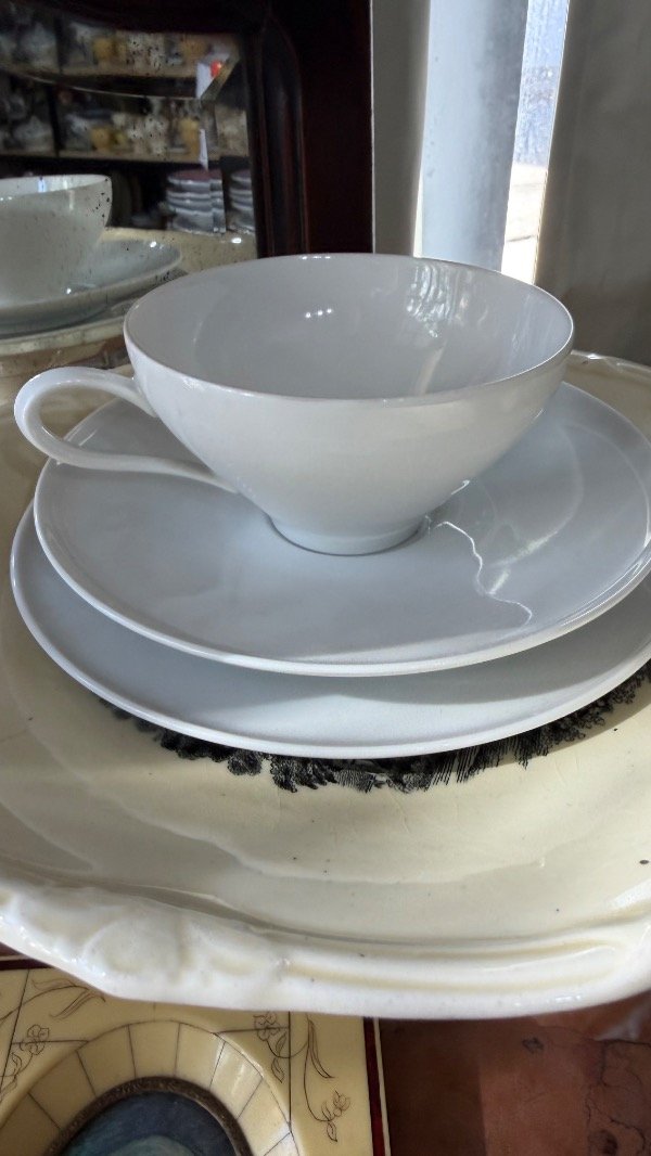 Producto - Trío de té porcelana Bavaria blanco