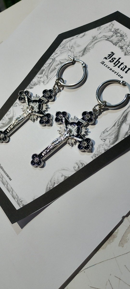Producto - Aros Cruz Christ black
