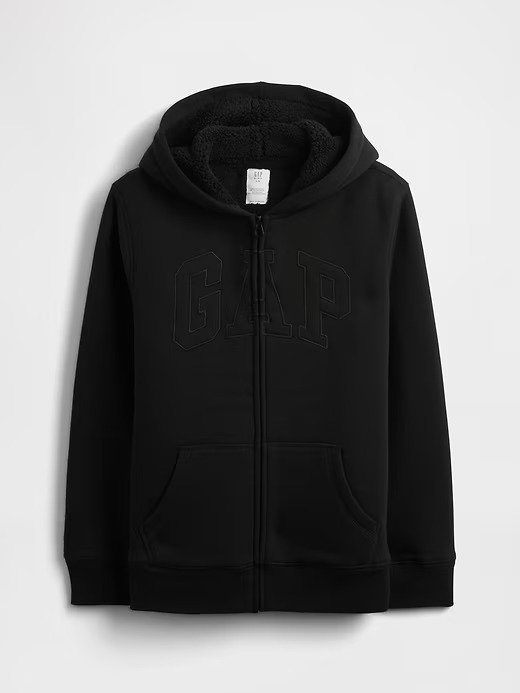 Campera con corderito gap talle 4/5 negra
