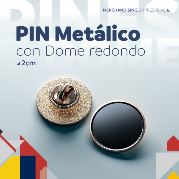 Producto - Pin Metalico con Dome Redondo 2 cm
