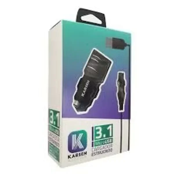 Producto - cargador de auto karsen estruendo con cable micro usb