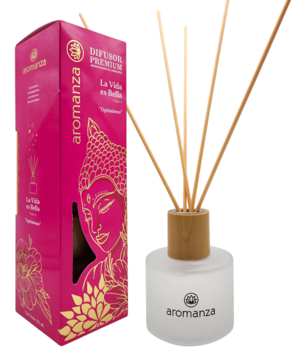 Producto - Difusor De Ambientes Aromanza Premium 125Ml - La Vida Es Bella (Optimismo)