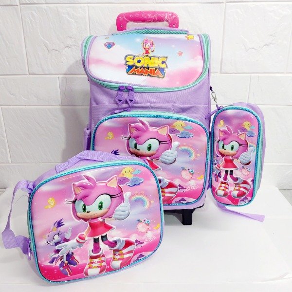 Producto - Mochila con carrito 3 piezas Sonic