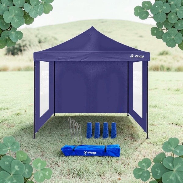 Producto - GAZEBO PLEGABLE WAGGS 3X3MTS IMPERMEABLE CON PAREDES Y BOLSO AZUL