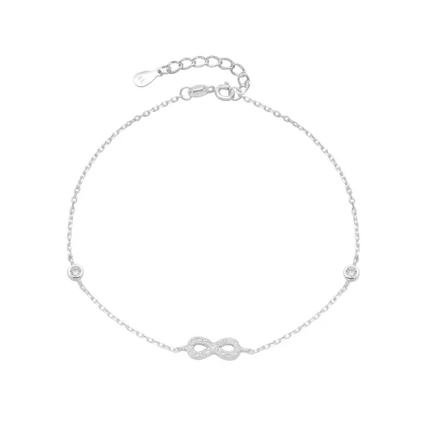 Producto - Tobillera infinito con piedritas y 2 puntos de luz