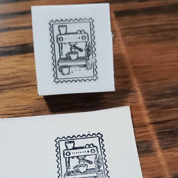 Producto - Sello estampilla cafe 3x3 cm
