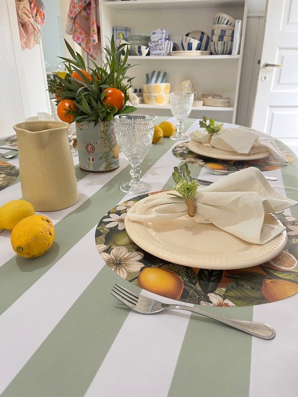 Producto - Mantel Rayas verde