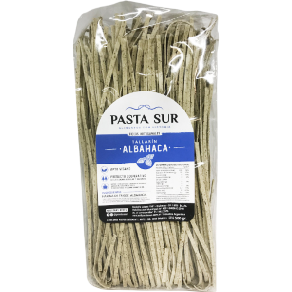 Producto - Tallarín sabor Albahaca - paquete 500g [Pasta Sur]