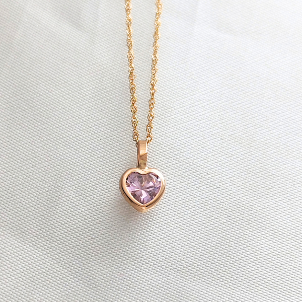 Producto - Conjunto Cadena y dije Punto de luz Corazón 7mm oro 18kt - 1