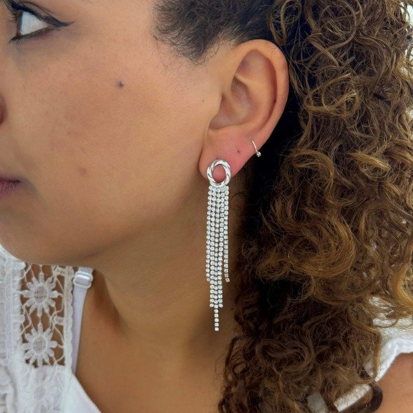 Producto - AROS BIJOU CIRCULO RETORCIDO CON LLUVIA STRASSS