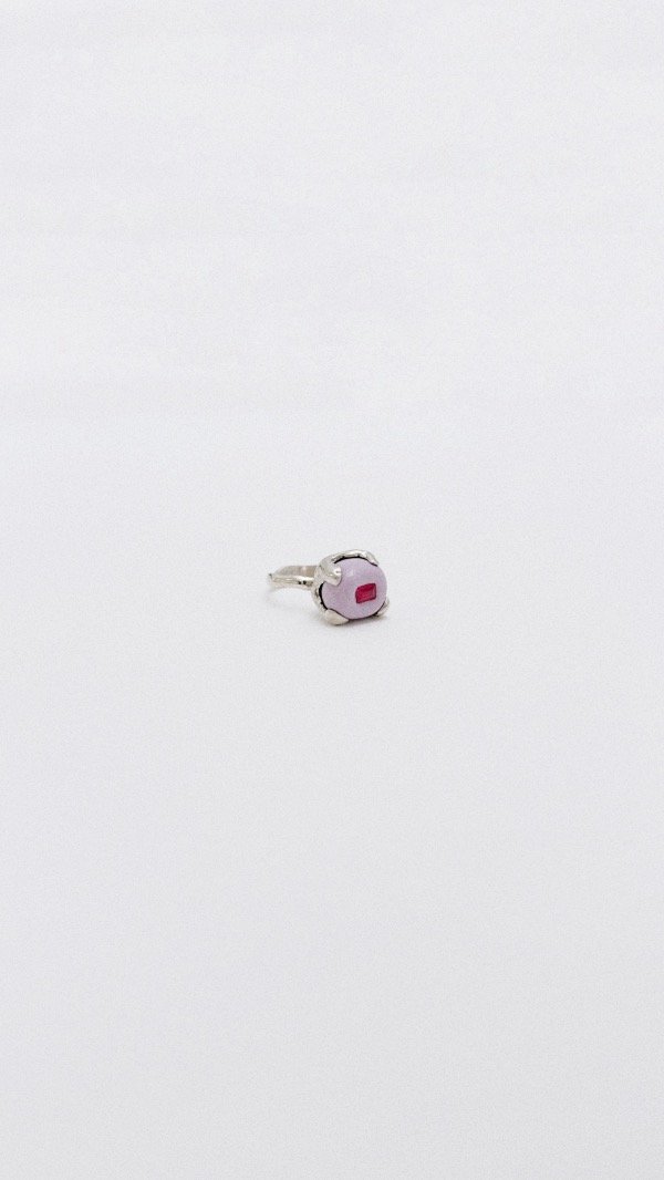 Producto - Anillo lila con cubic (plateado)