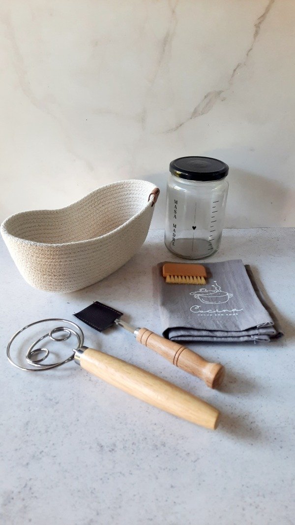 Producto - Kit Premium para Panaderia con Masa Madre con Banneton ovalado