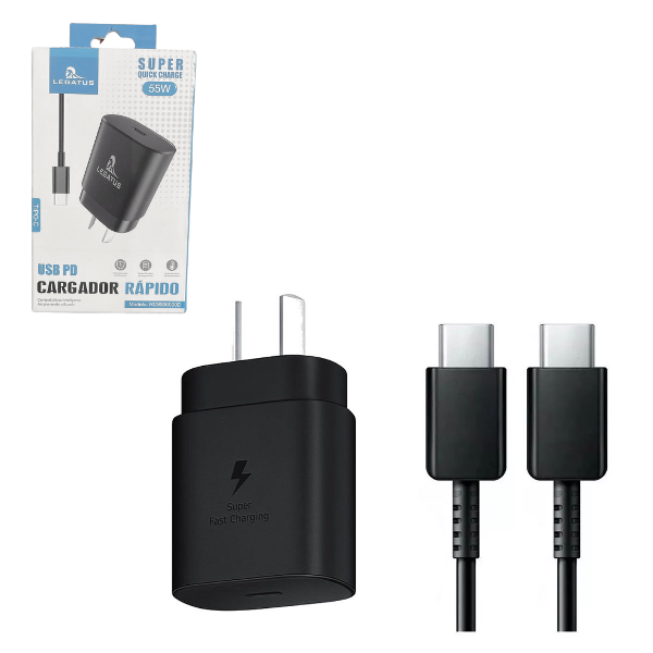 Producto - Cargador PD TIPO C LEGATUS DE 55W + Cable usb TIPO C .A14 A24 A34 A54
