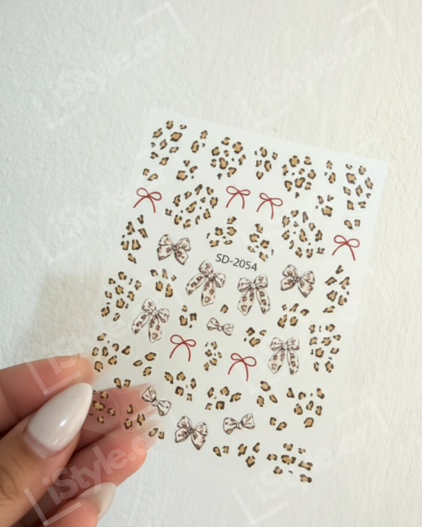 Producto - Plancha stickers moño leopard