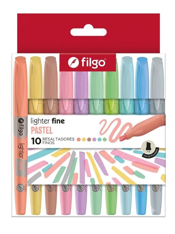 Producto - Pack de Resaltadores Pastel - Filgo Lighter Fine Pastel x 10