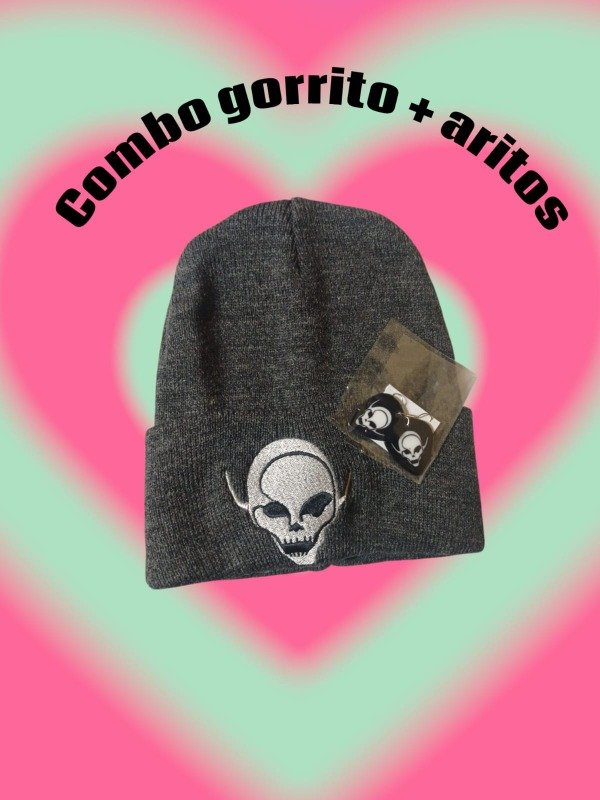 Producto - Combo gorrito de lana mas aritos los piojos 13