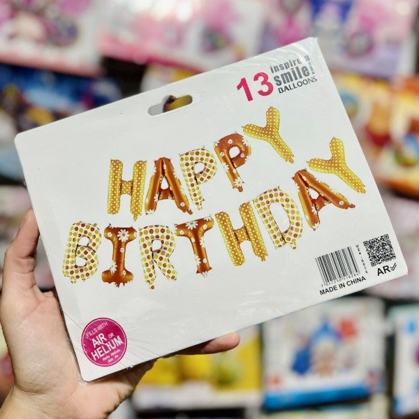 Producto - Set de globos HAPPY BIRTHDAY - Margaritas letras