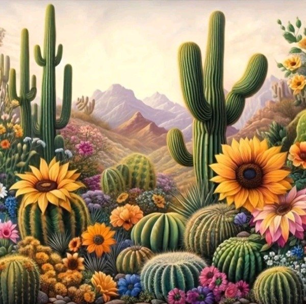 Producto - Diamond painting paisaje cactus 30x30cm