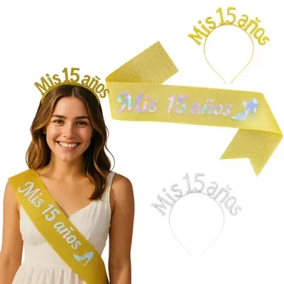 Producto - SET VINCHA Y BANDA MIS 15