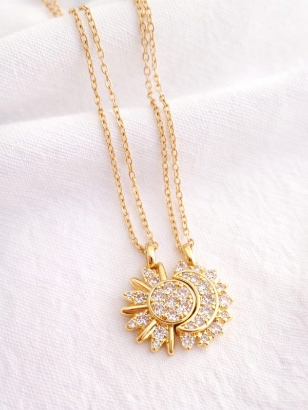 Producto - Collar AD para compartir sol y luna con strass imantado