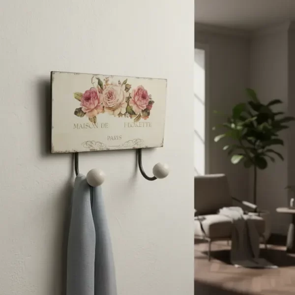 Producto - Perchero De Pared De Chapa 2 Perchas Largo 23 Cm (958)