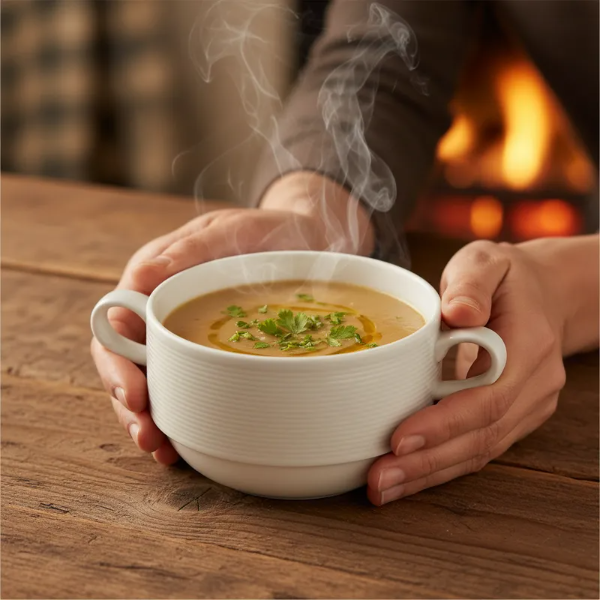 Producto - Taza De Sopa Con Asas Apilable Porcelana Baralee Wish 280 Cc