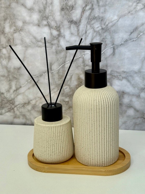 Producto - SET DE DISPENSER Y DIFUSOR NATURAL DE CERÁMICA