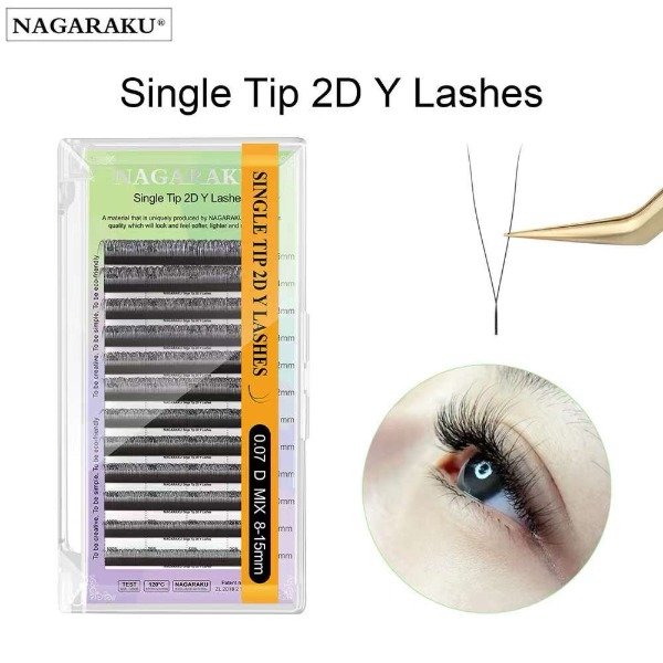 Producto - Pestañas Tecnológicas Single Tip 2D Y Mix 0.07 Curva D - Nagaraku