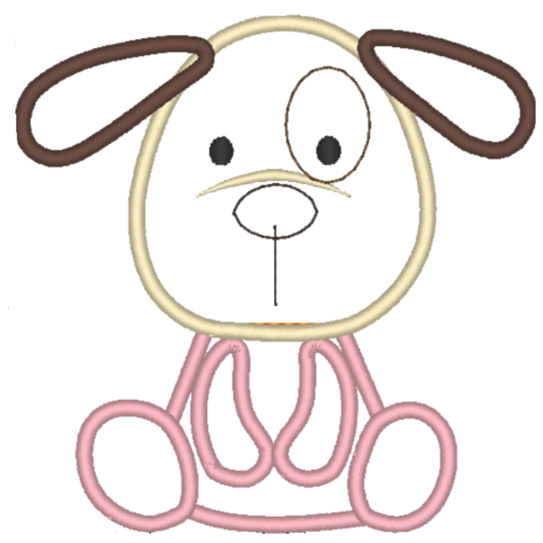 Producto - Matriz de Bordado - Perrita Catalina Sentadas - Estilo Aplique - 2