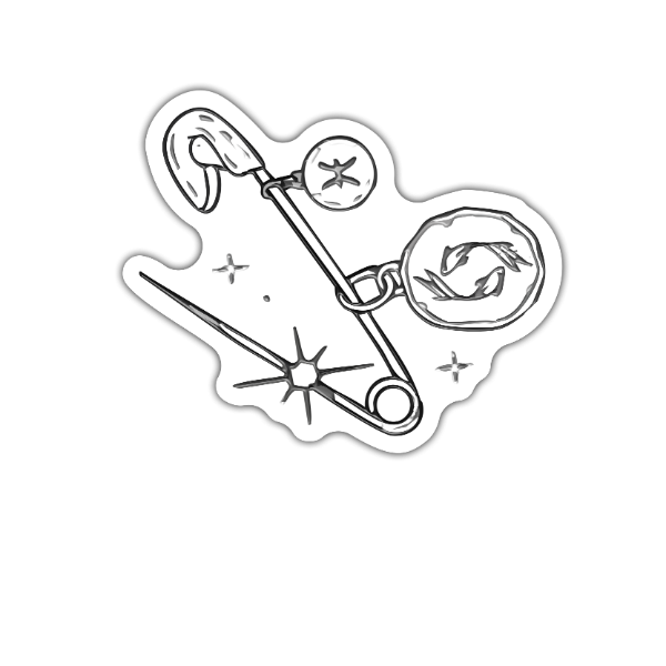 Producto - Charm Piscis  - Vinilo blanco + Laca sectorizada