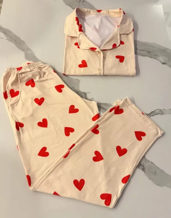 Producto - Camisero Corazones crema adultos manga corta - 3