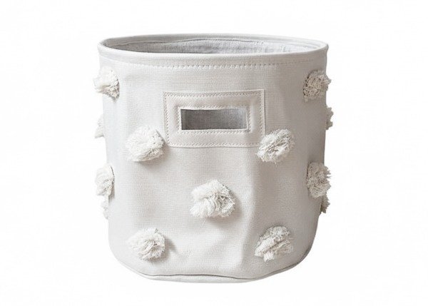 Producto - CANASTO POMPONES BLANCO