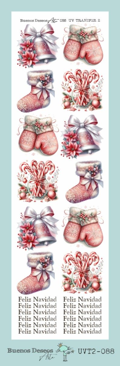 Producto - NAVIDAD - Lamina DECO TRANSFER FACIL UVT2 088 8,5x28cm