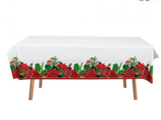 Producto - MANTEL PLASTICO FLOR DE NAVIDAD 180cm x 130cm