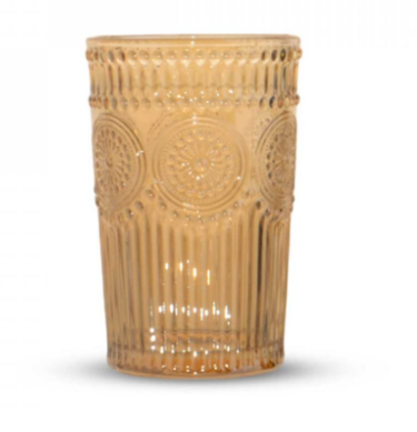 Producto - Set x6 vasos altos labradol vidrio dorado 8x12cm