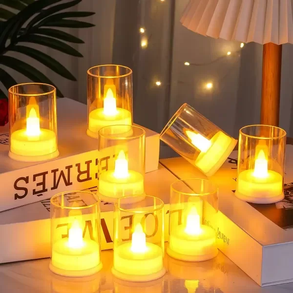 Producto - Pack X24 Velas Con Vaso Led Cálida Con Pilas