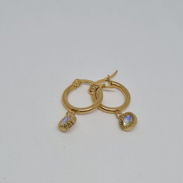 Producto - Argollas doradas cubic tornazol