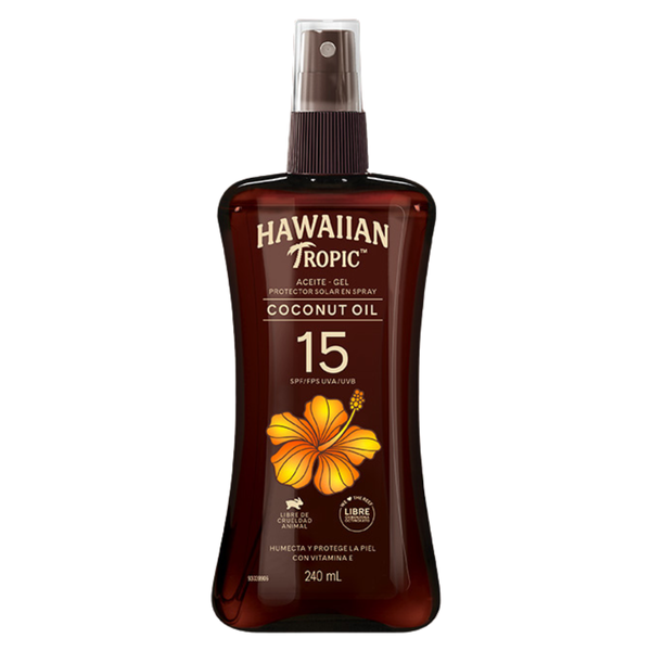 Producto - Bronceador Hawaiian Tropic Aceite de Coco 15FPS x 240ml