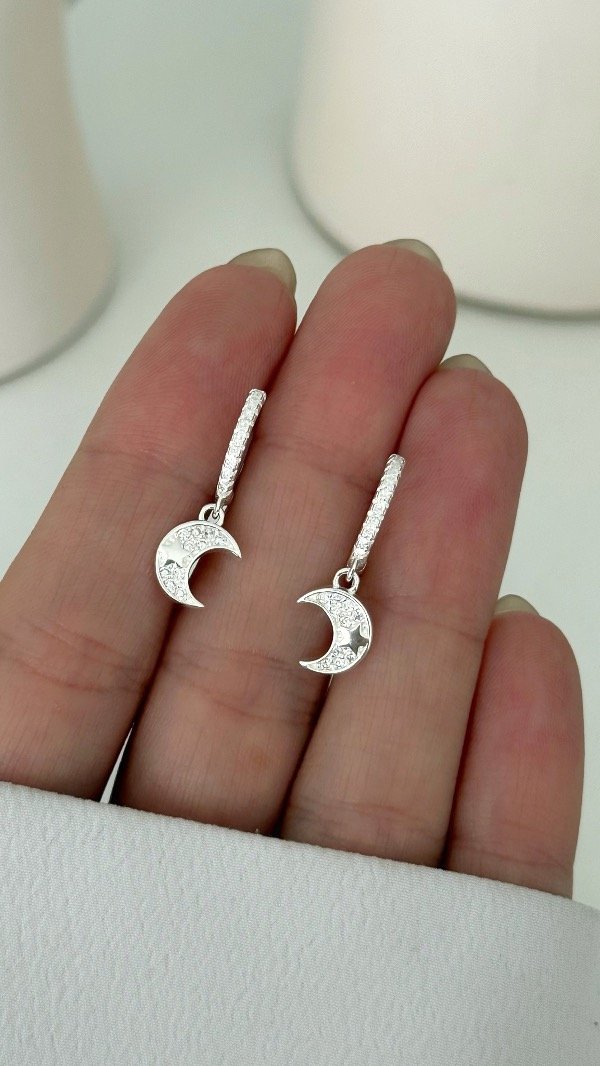 Producto - Argollas 12mm dije lunitas cubic P925