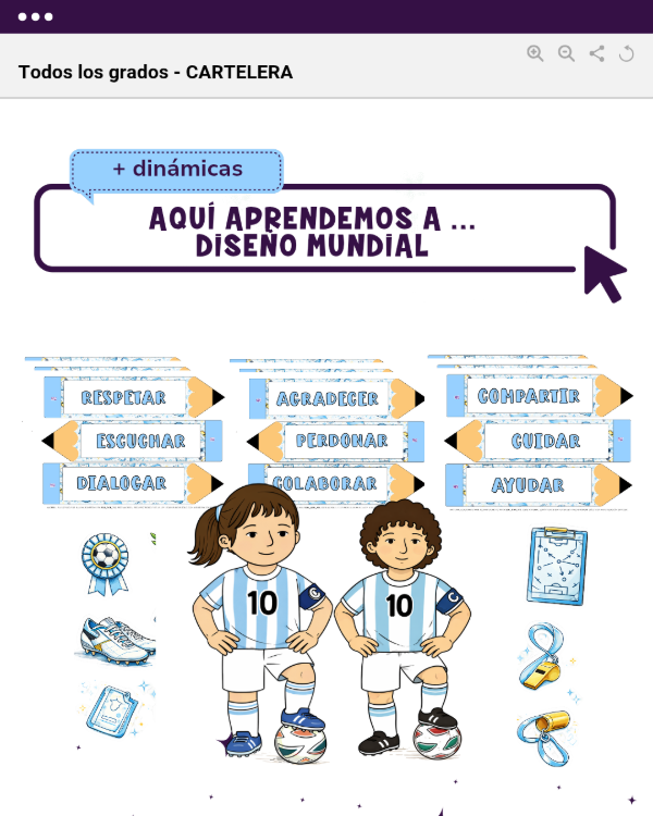 Producto - CARTELERA: AQUÍ APRENDEMOS A - DISEÑO MUNDIAL