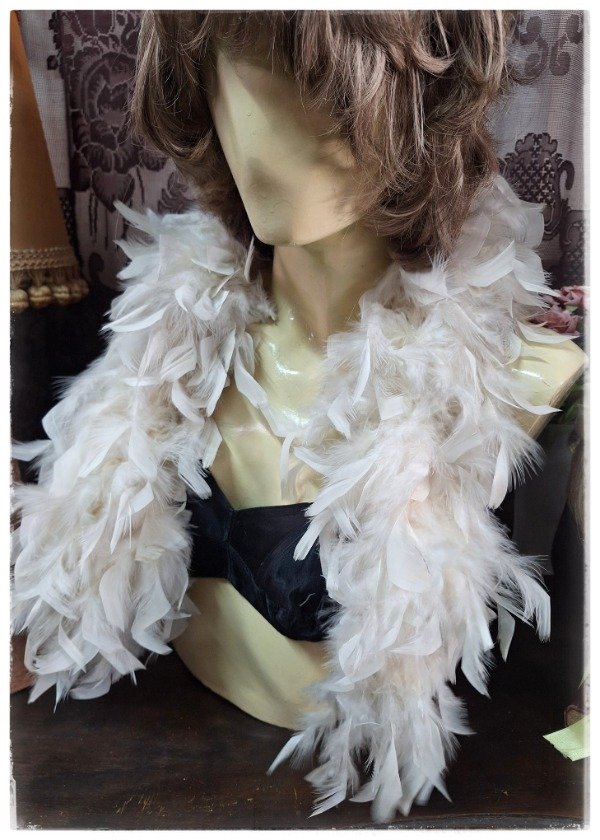 Producto - Boa de plumas corta Blanco