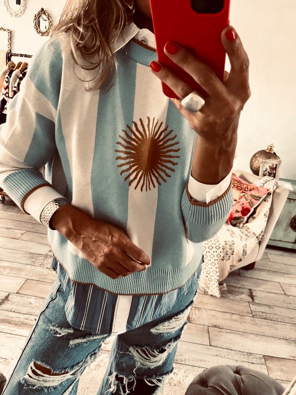 Producto - Sweter oíd mortales celeste